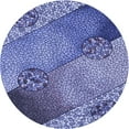 thumbnail image 1 of Ahgly Company Tapis Rond Lavable en Machine Intérieur Transitionnel Bleu Denim, 5 Pieds Rond, 1 of 7