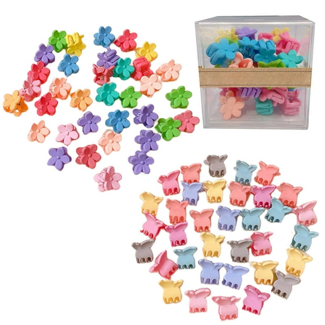 Pinces à Cheveux pour Enfants : 72 Pcs Pince à Mâchoire Décorative Mini pour Filles