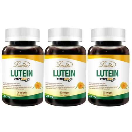Lovita FloraGLO Lutein 20mg, 30 softgels (Pack of 3)