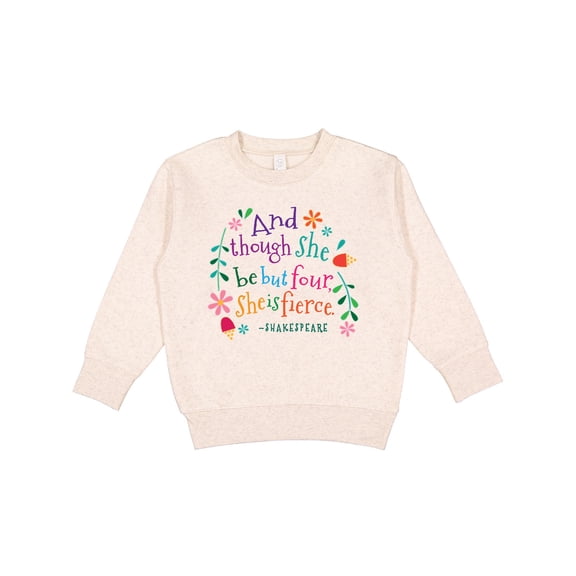 Inktastic 4th Birthday She is Fierce 4 Year Old Girl Toddler Sweatshirt