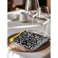 thumbnail image 6 of Black Yellow Cloth Napkins Set of 4 Reusable Dinner Napkins, Garden Floral Stripe Aesthetic Flower Boho Cocktail Napkin Washable Table Napkins for Wedding/Holiday Party/Baby Shower 20"x20", 6 of 7