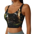 thumbnail image 2 of Pofeuu Realistic Style Cute Cat Print Sports Bra for Women Sexy Vest Yoga Running Gym Fitness Crop Bras Tops-XX-Large, 2 of 8