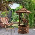 thumbnail image 3 of Gymax Rustic Wishing Well Fountain Outdoor Patio Wooden Water Fountain w/ Electric Pump, 3 of 9