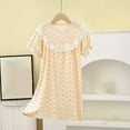 thumbnail image 1 of JDQJBZ Robe à Manches Courtes pour Bébé Fille Imprimé Floral Dentelle Col Rond Robe Maxi, 1 of 4