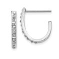 thumbnail image 1 of 14K White Gold Diamond Fascination Hoop Earrings, 1 of 2