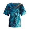 thumbnail image 4 of Womens Athletic Tops V Neck Tee Graphic Woman Summer Tops Long Sleeved Shirts Womens Fashion Shirt Women Long Sleeve Tee for Women Shirts Sleeve Woman Large Shirt Compression Blue S, 4 of 4