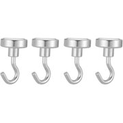 Silver Hanger Hooks Set Magnetic Towel Holder Indoor Kitchen Hotel Bathroom(D25, 4PCS)