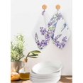 thumbnail image 2 of Purple Weeping Flowers Kitchen Dish Towels for Drying Dishes Set of 4, Spring Floral Elegant Pastoral Waffle Weave Microfiber Hand Tea Bathroom Towels Quick Dry & Absorbent Towel 12x12, 2 of 7