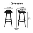 thumbnail image 5 of Elle Decor Caroline Kitchen Counter Height Bar Stool, Vintage Curvy Seat, Tapered Legs, Black, 5 of 5