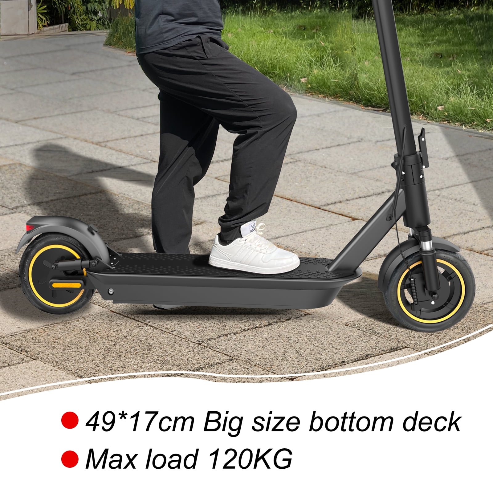 AOVOPRO Esmax 500W 10' Foldable Electric Scooter for Adults with Air Tire  and Dual Shock Absorption, Dual Braking