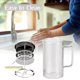 thumbnail image 5 of Cafetera de prensa francesa, prensa de café de vidrio de borosilicato de doble pared de acero inoxidable 304, con sistema de filtración múltiple, 2 filtros adicionales, 600 ml 20 oz transparente, 5 of 8