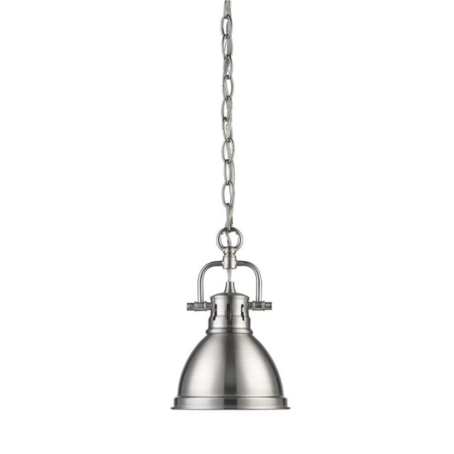 Duncan Mini Pendentif avec Chaîne en Étain avec Abat-Jour en Étain