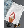 thumbnail image 3 of Pixel Ice Cream Cone Graphic Women White T-Shirt, Female Medium, 3 of 4