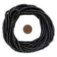 thumbnail image 2 of The Bead Chest Matte Black Ghana Seed Beads 4mm African Glass 20 Inch Strand Handmade, 2 of 3