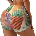 thumbnail image 2 of Kdxio Succulent And Cactus Print Workout Shorts for Women Seamless Soft Smooth Gym Yoga Scrunch Active Shorts, 2 of 9