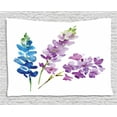thumbnail image 1 of Purple Tapestry, Branches of Watercolor Flowers in Spring Shades of Purple and Blue, Wall Hanging for Bedroom Living Room Dorm Decor, 80W X 60L Inches, Violet Lavender Azure Blue, by Ambesonne, 1 of 2