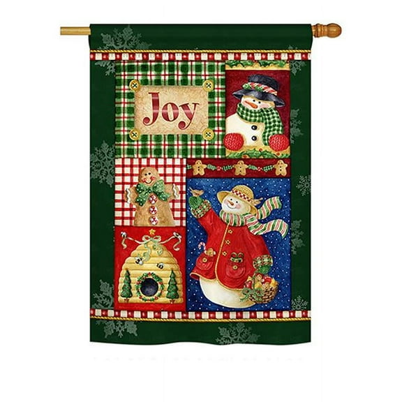 Breeze Decor BD-XM-H-114134-IP-BO-DS02-US Joy Snow Woman Winter - Seasonal Christmas Impressions Decorative Vertical House Flag - 28 x 40 in.