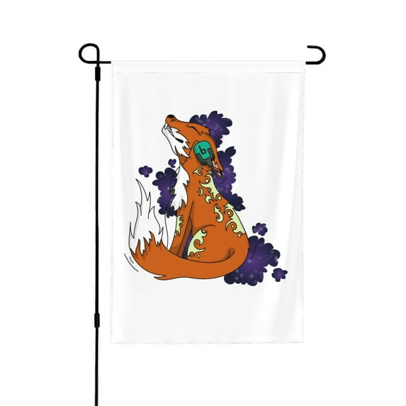 XMXY Fox Comic Music Wild Animal Garden Flags Double Sided,Farmhouse Holiday Yard Outdoor Sign Decor Flag, 12.5"x18" inch