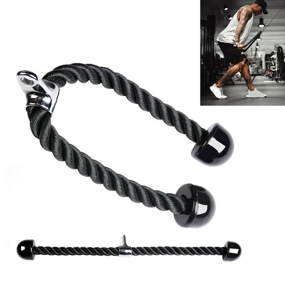 Tricep Rope Heavy Duty Abdominal Crunches Cable Pull Down Laterals Biceps Muscle Training Fitness Body Building Gym Pull Rope