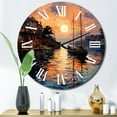 thumbnail image 1 of Designart "Coastalport Port Of Calm II" Nautical & Beach Oversized Wall Clock, 1 of 6