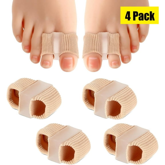 Bunion Toe Separators for Overlapping Toes Women Men, 4 Pack Gel Toe Spacers Bunion Corrector with 2 Loops for feet, Hammer Toe Straightener