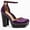 Purple, variant on Women Retro Round Closed Toe Sandals Studded Rivet Platform Ankle Strap Chunky Block Heel Pumps Office Church Shoes Size 9 Red