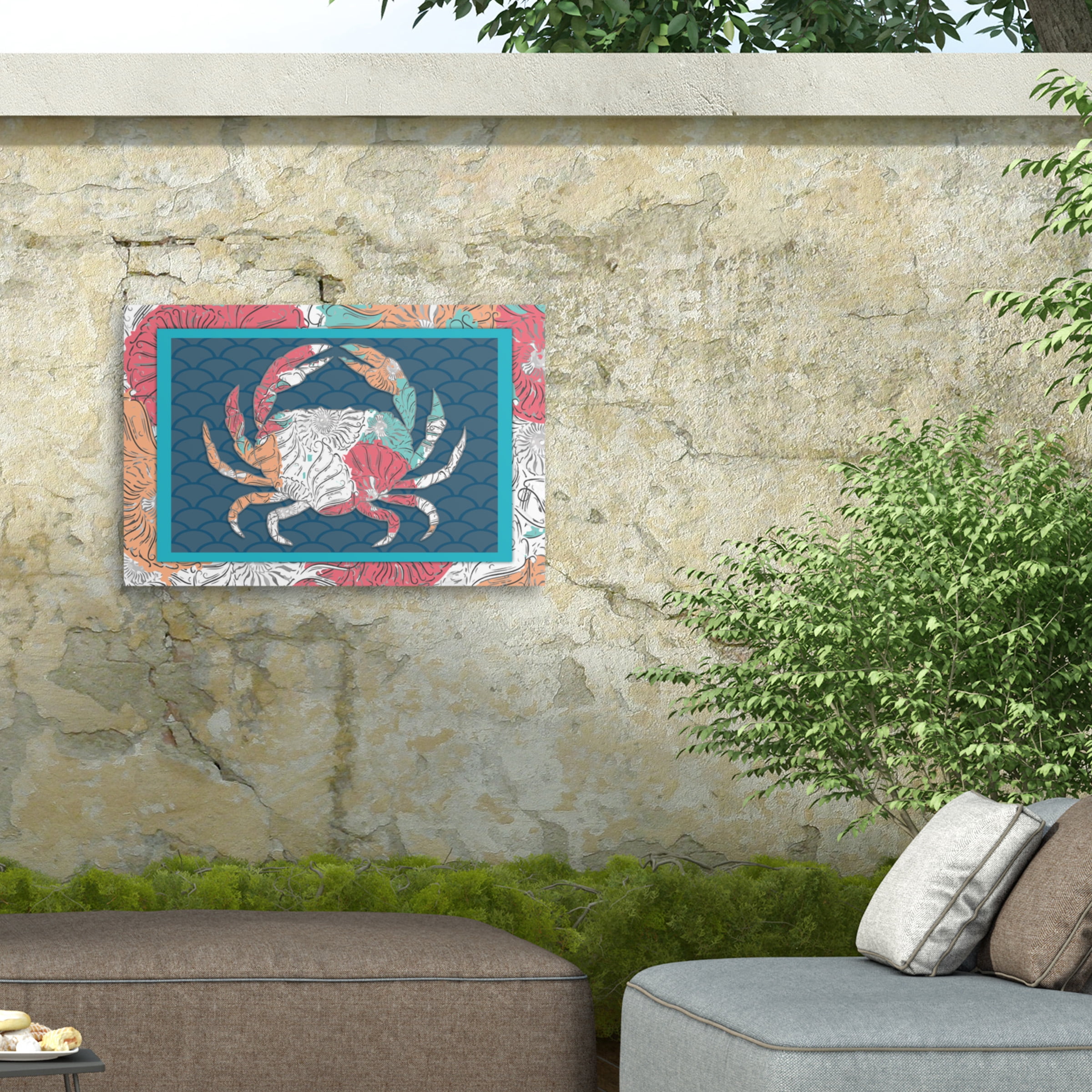 Lightboxjournal 'Framed Crab' Outdoor Canvas 16x24