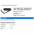 thumbnail image 2 of Power Seat Switch - Compatible with 2003 - 2007 Cadillac Escalade ESV 2004 2005 2006, 2 of 2