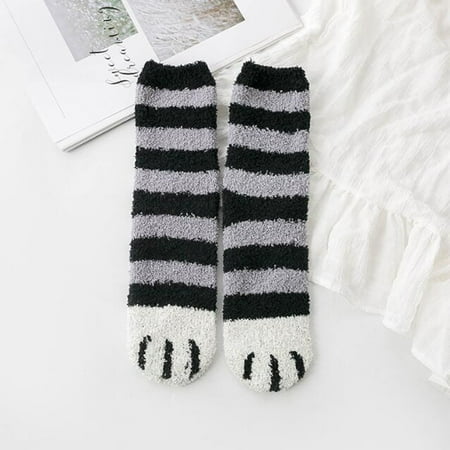 

YUNAFFT Socks for Women and Men Clearance Women Fashion Lovely Claw Coral Thickening Fuzzy Middle stockings Socks