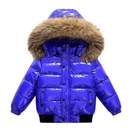 Kogui Kids Winter Outerwear Boys Coats with Hood Boys Outerwear Fall Puffer Lightweight Jackets & Coats for Kids with Windproof Sleeve 5T 6T (Blue 5-6 Years)