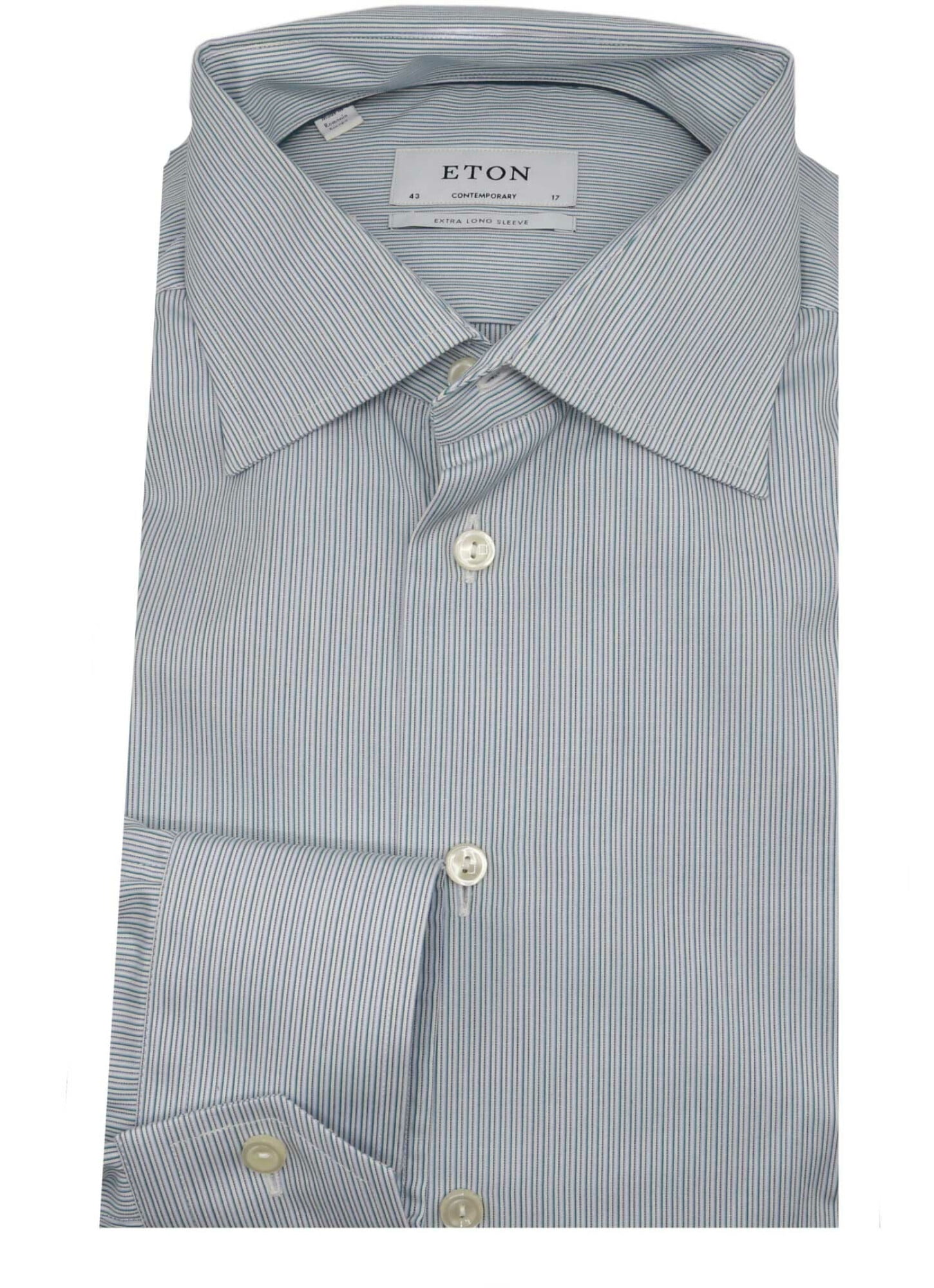 green and white striped dress shirt