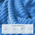 thumbnail image 3 of SUNNY HEAT Heated Electric Blanket Ribbed Flannel 72"x84" Full Size - 10 Heating Settings & 2/4/6/8/10/12 Hours Auto off, Thick and Warm Washable - Blue, 3 of 8
