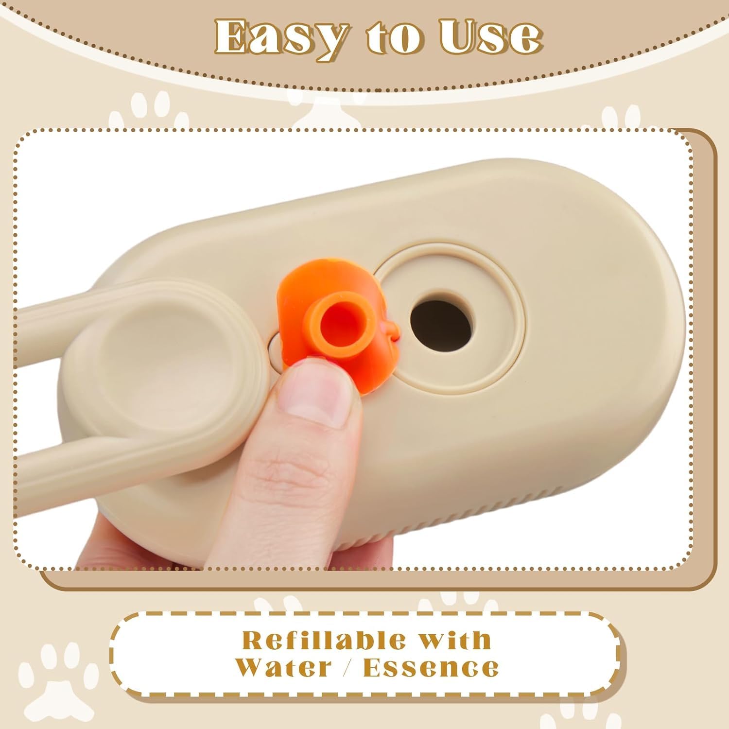Dog & Cat Steam Brush 3 In 1 Steamy Orange Pet-Brush Gift for Pets Cats and Dogs