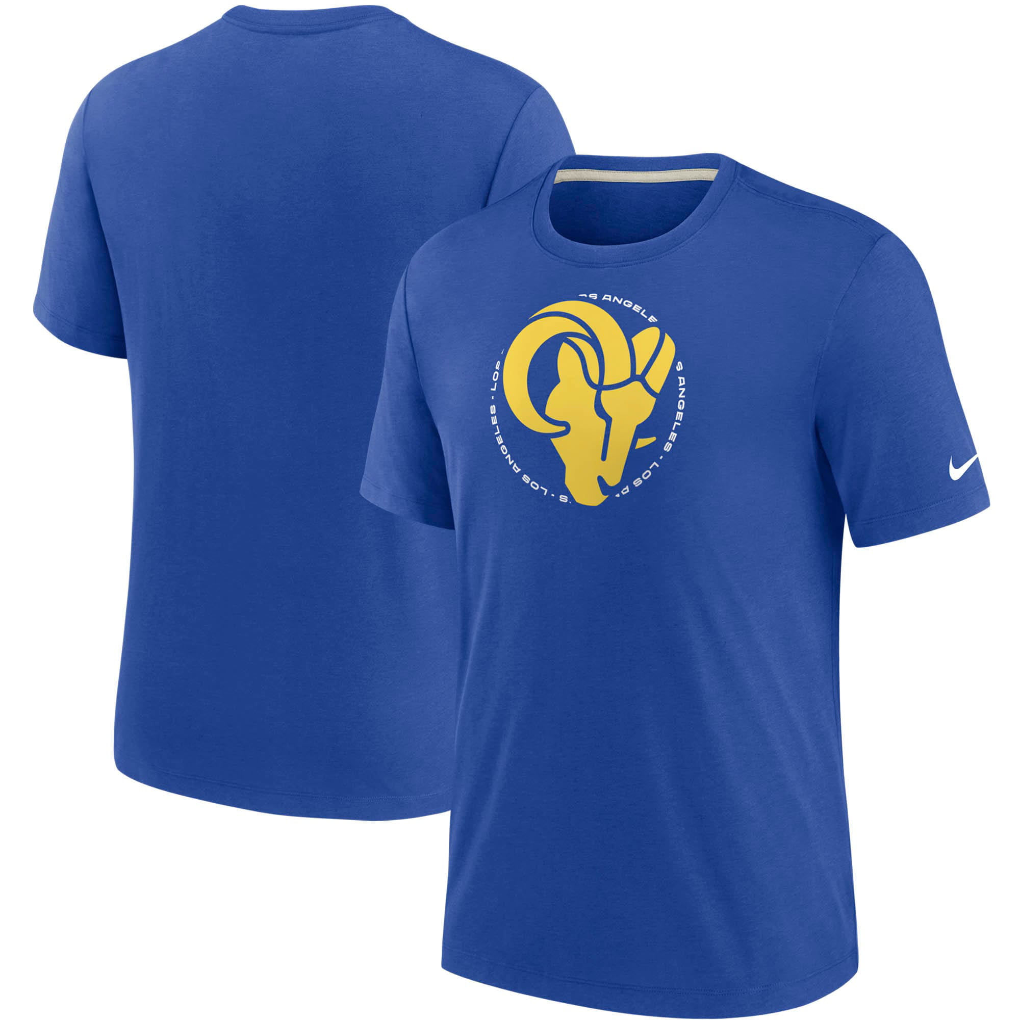 تصميم ظرف Los Angeles Rams Royal Throwback Logo Tri-Blend NFL Pro Line by T-Shirt عمل يدوي