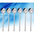 thumbnail image 3 of Coffee Spoon Stainless Steel Round Spoon Mini Long Handle Teaspoon Coffee Stirring Spoon Coffee Sugar Dessert (silver) (6pcs), 3 of 5