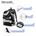 thumbnail image 5 of Hirioo Abstract Black White Swirls Canvas Backpack, Durable Travel Backpack with Multiple Compartments,Large Capacity, Backpack for School, Hiking, Work, 5 of 7