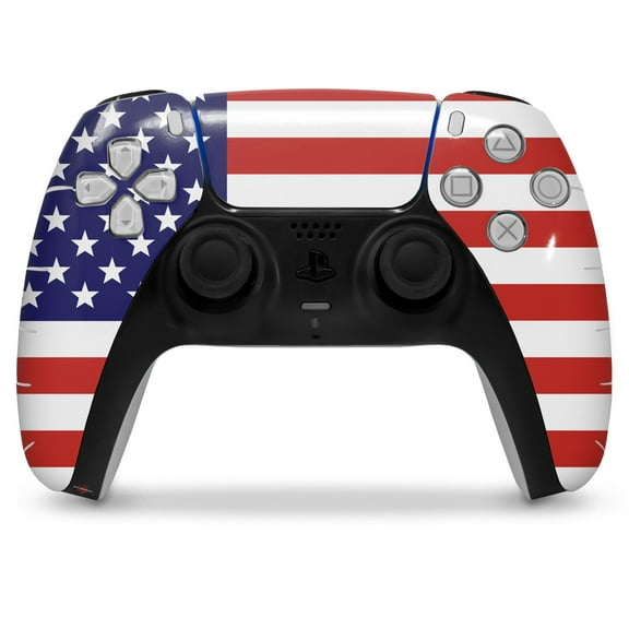WraptorSkinz Skin Wrap compatible with the Sony PS5 DualSense Controller USA American Flag 01 (CONTROLLER NOT INCLUDED)