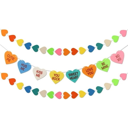 Valentine Hearts Decorations Banner -2 Valentines Heart Garland