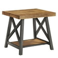 thumbnail image 2 of Weston Home Westyn Rustic X Base Wood End Table with Shelf, Oak, 2 of 4