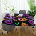 thumbnail image 5 of Coolnut Halloween Pumpkin Purple Rectangle Tablecloth 54x72In,Dinner Table Cover for Outdoor & Indoor Patio, Picnic, BBQ, Holiday Party Halloween Decoration, 5 of 7