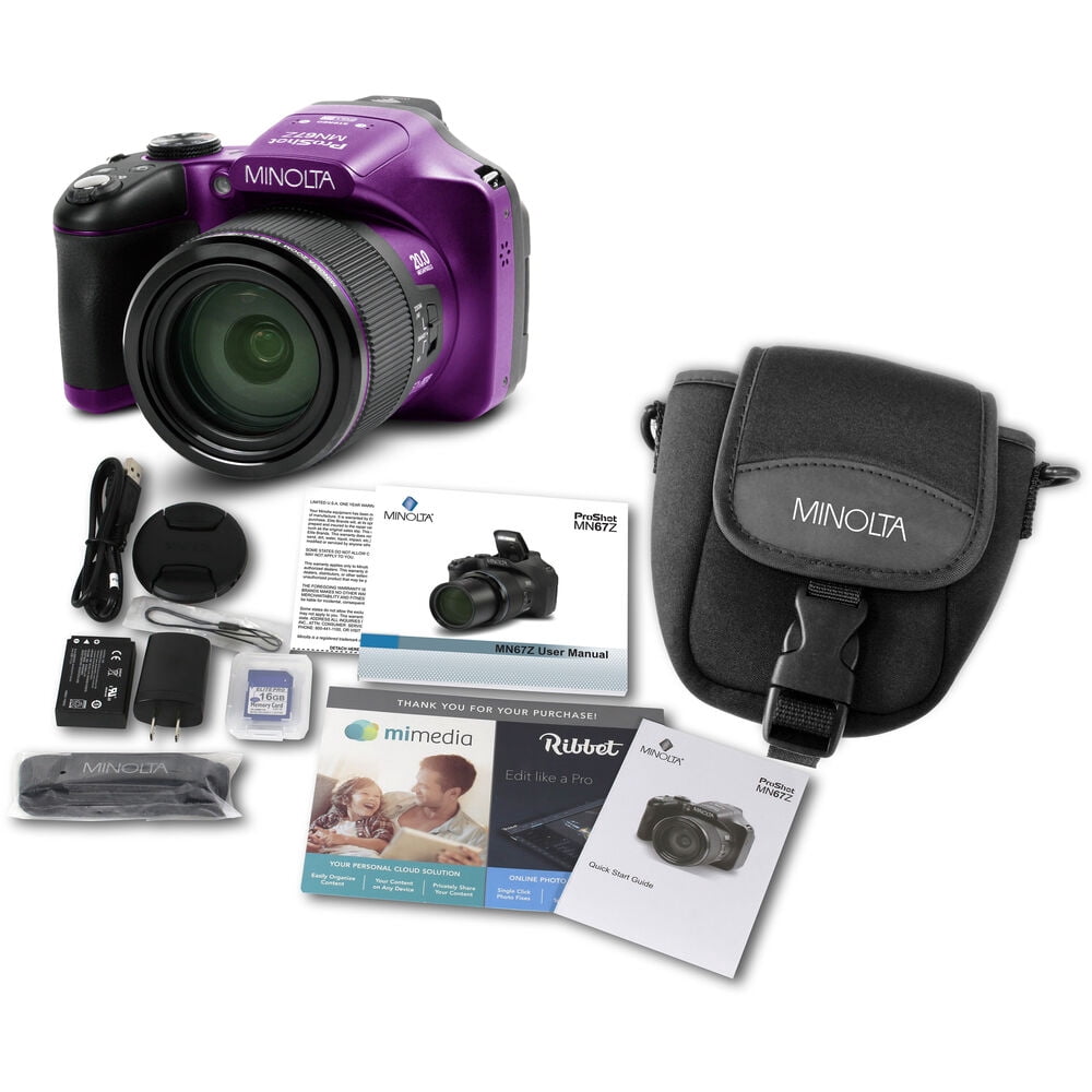 cannon EOS7&BP-300/MINOLTA sweetsαセット MINOLTA MN67Z 20 MP / 1080P FHD Bridge Digital Camera w/67x