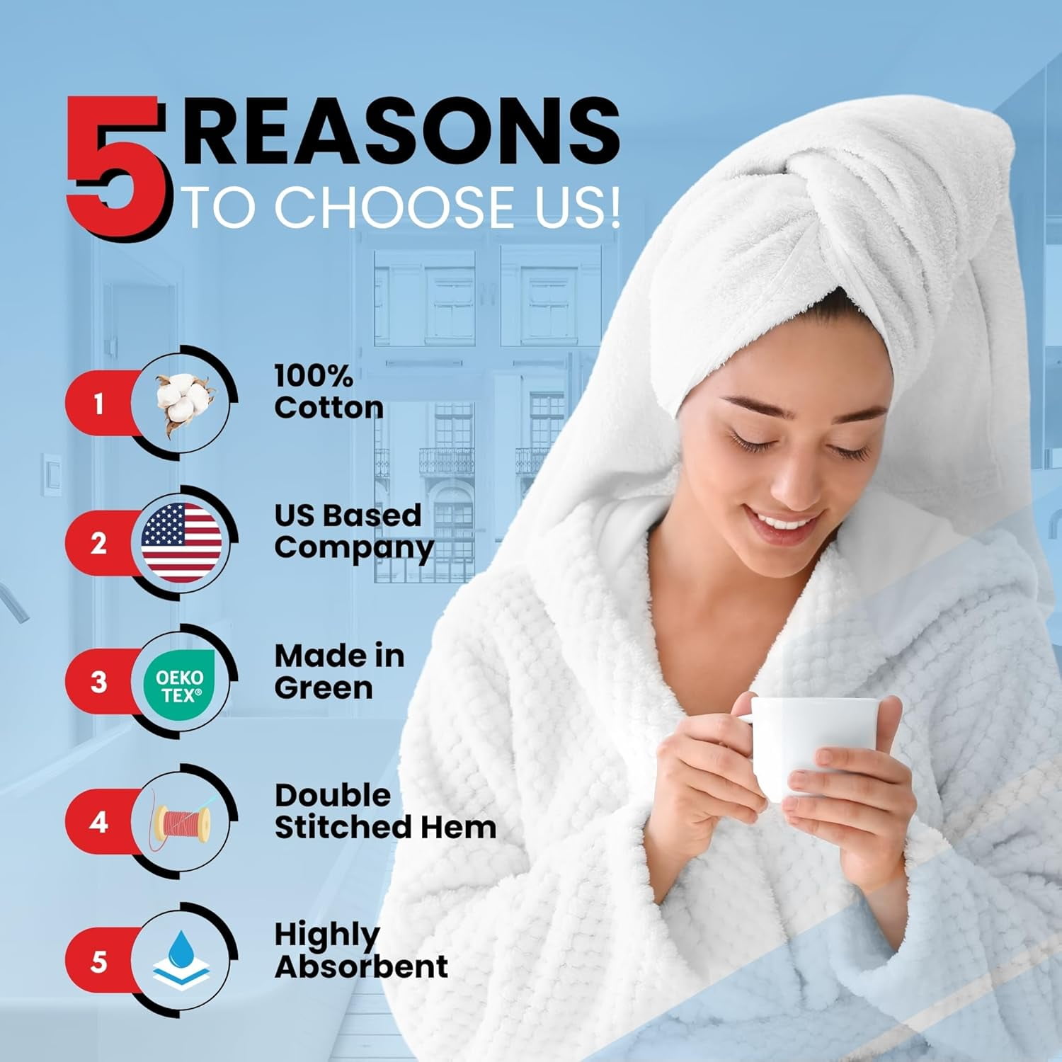 Premium Brilliant White Bath Towels - Pack of 2 - 27 x 54 inches - Infinitee Xclusives