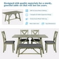 thumbnail image 3 of Bellemave Dining Table Set for 6, Include 1 Rectangular Kitchen Table and 4 Dining Chairs with Cushions and 1 Bench with Cushion, Wooden Modern Kitchen Dining Room Set (Gray), 3 of 8