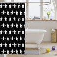 thumbnail image 3 of Manfei Sparkle Stars Printed Shower Curtain 72Wx72L,Kawaii Polka Dot Bathroom Curtain,Black White, 3 of 5