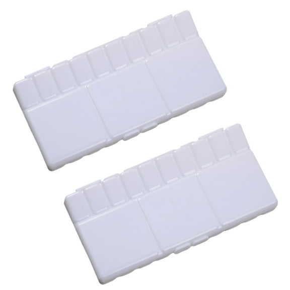 GETAJGHSD 2Pcs Folding Watercolor Palette Portable Plastic Rectangular Paint Tray for Artists and Students 11.8x4.1in