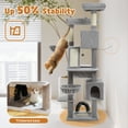 thumbnail image 4 of PAWZ Road 77" Cat Tree Multilevel Play Tower Enlarged Condo Hammock Sisal Scratching Posts Pads, Gray, 4 of 11