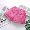 thumbnail image 4 of WAYUTE Girls Shorts Kids Distressed Denim Shorts Elastic Waist Hem Ripped Jean Shorts with Pockets for Summer Daily Wear Casual Clothes,Red, 4 of 4