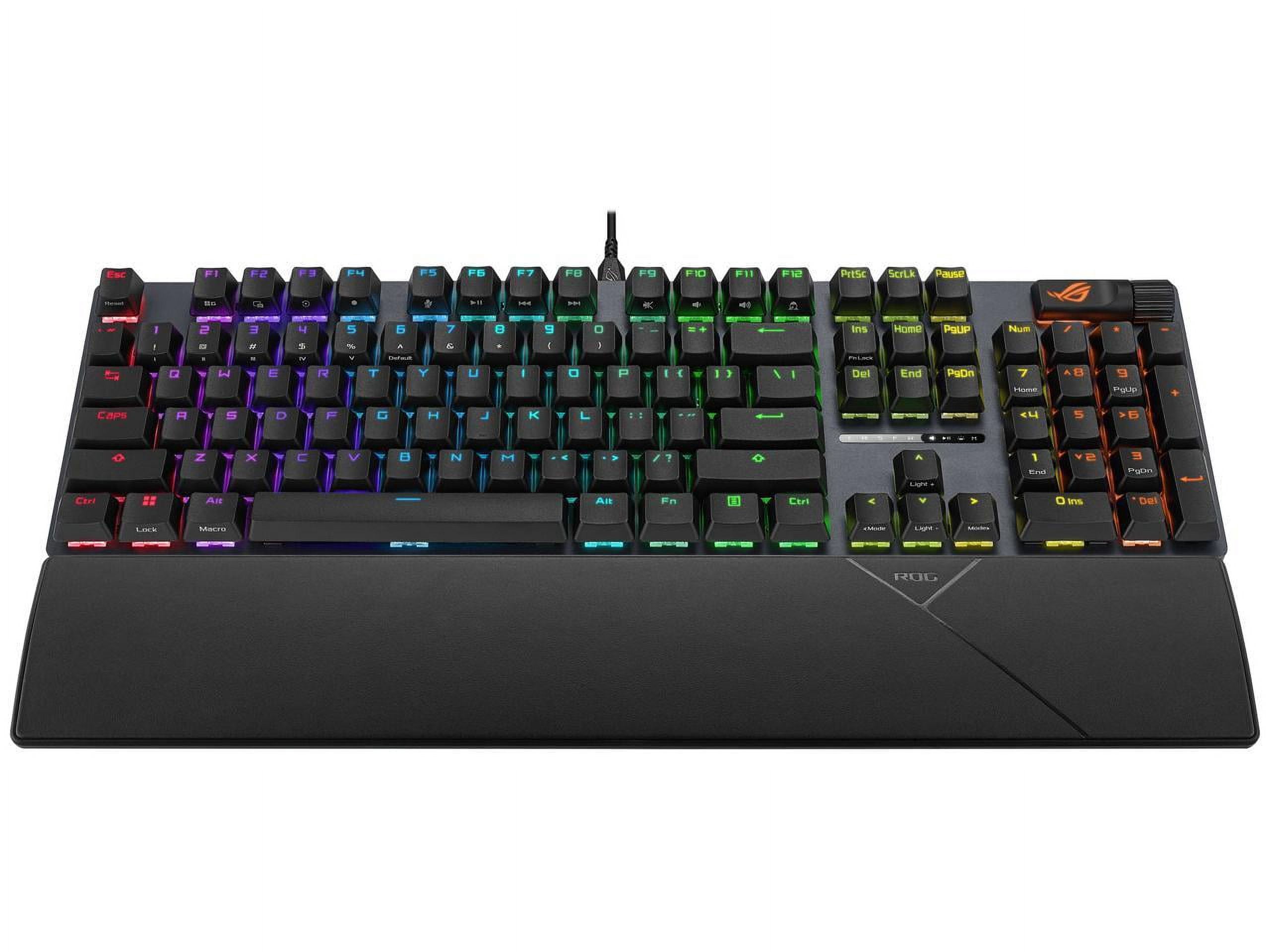 ASUS ROG Strix Scope II RX Gaming Keyboard, IP57, Dampening Foam, Pre-lubed ROG RX Red Optical Switches, PBT Keycaps, multi-function controls, Xbox Game Bar function hotkeys, RGB-Black