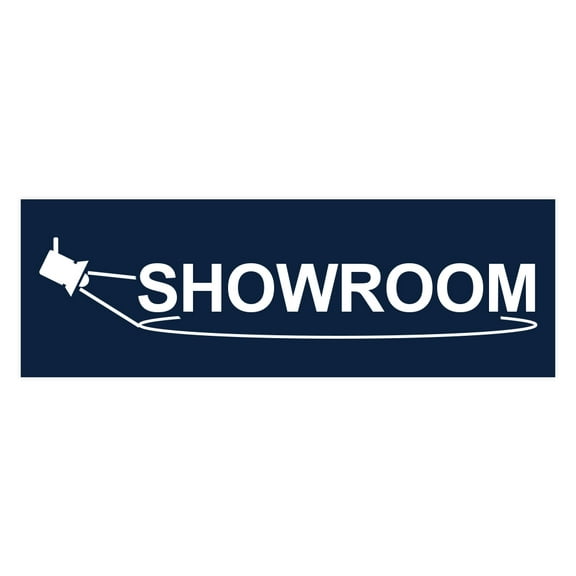 Basic Showroom Sign (Navy Blue / White) - Large
