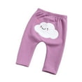 thumbnail image 4 of Odeerbi Girls Leggings Newborn Children Kids Baby Cartoon Clouds Keep Warm Trousers Pants Purple, 4 of 4